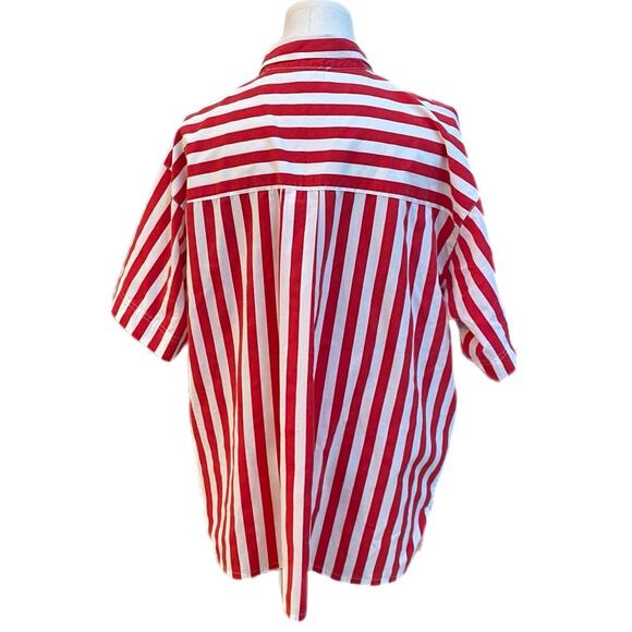 Vintage red striped button up shirt - Picture 2 of 3